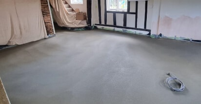 A sand and cement screed floor